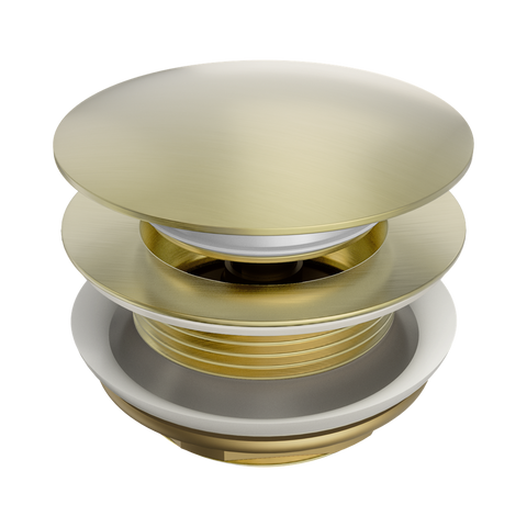 Nero 40mm Bath PopUp Waste Short Tail Removable No Overflow Brushed Gold NRA709BG
