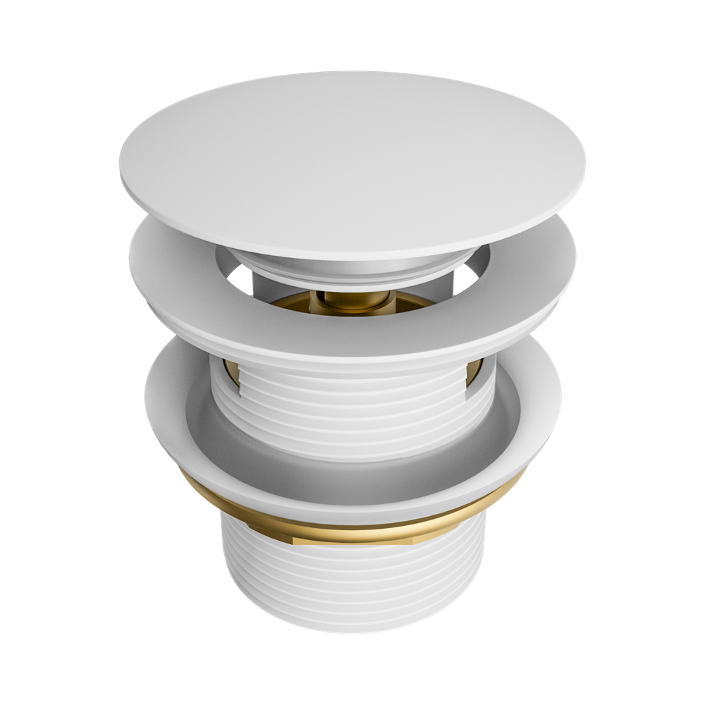 Nero 40mm Bath PopUp Waste Removable w/ Overflow Matte White NRA710MW