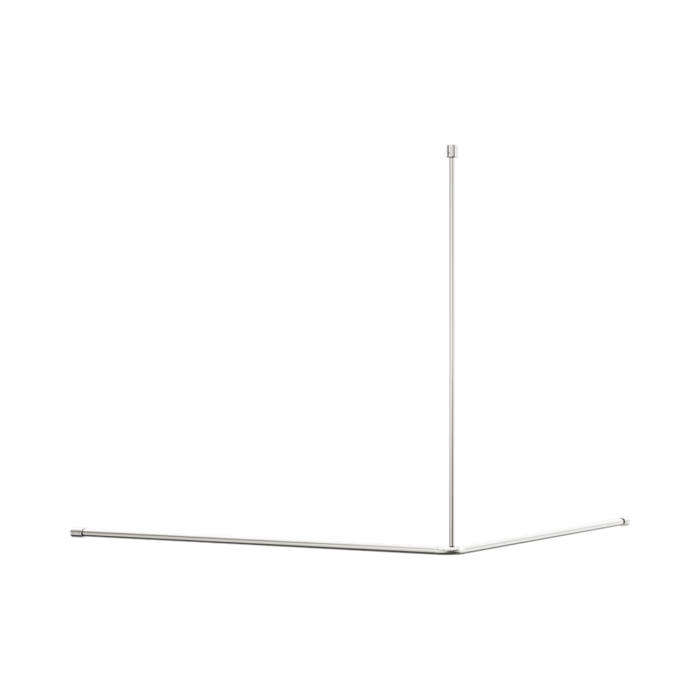 Nero Mecca Care Curtain Rail 1200x1200x90D Brushed Nickel NRCR0006BN