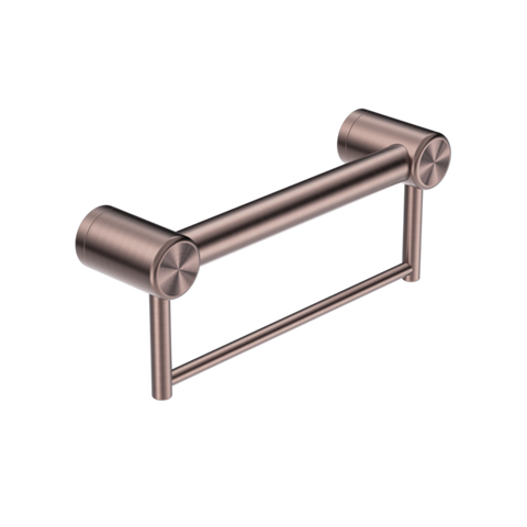 Nero Mecca Care 32mm Grab Rail With Towel Holder 300mm Brushed Bronze NRCR3212BBZ