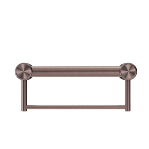 Nero Mecca Care 32mm Grab Rail With Towel Holder 300mm Brushed Bronze NRCR3212BBZ