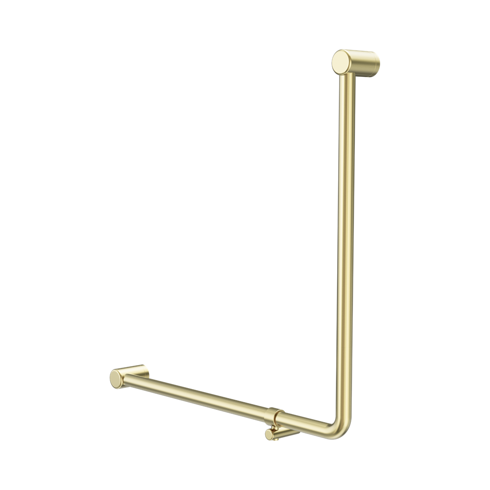 Nero Mecca Care 32mm 90 Degree Bent Tube Grab Rail 750X750mm Brushed Gold NRCR3290BBG