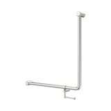 Nero Mecca Care 32mm 90 Degree Bent Tube Grab Rail 750X750mm w/ Toilet Roll Holder Brushed Nickel NRCR3290BHBN