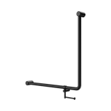 Nero Mecca Care 32mm 90 Degree Bent Tube Grab Rail 750X750mm w/ Toilet Roll Holder Matte Black NRCR3290BHMB