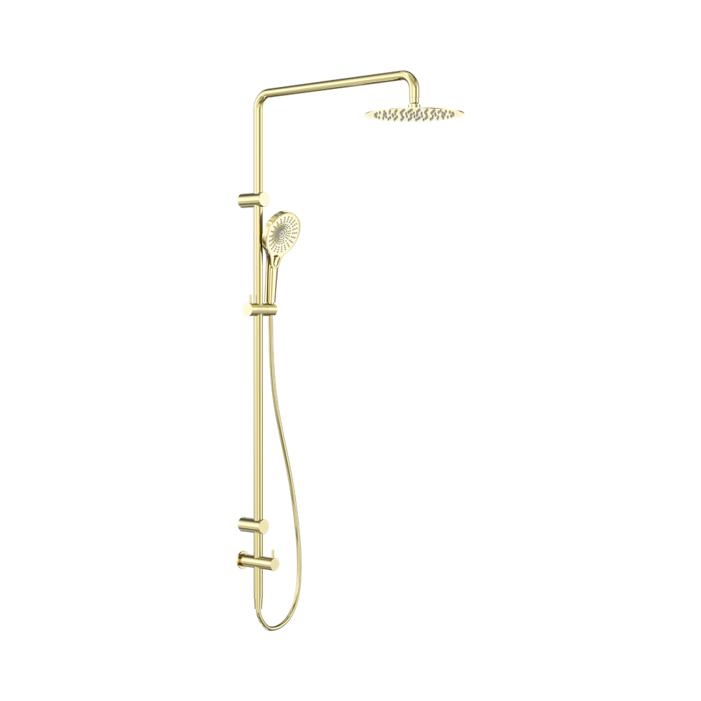 Nero Mecca Care Twin Shower Set 25mm Grab Rail 900mm Brushed Gold NRCS007BG