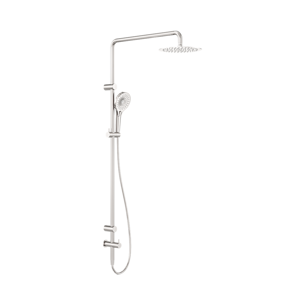 Nero Mecca Care Twin Shower Set 25mm Grab Rail 900mm Brushed Nickel NRCS007BN