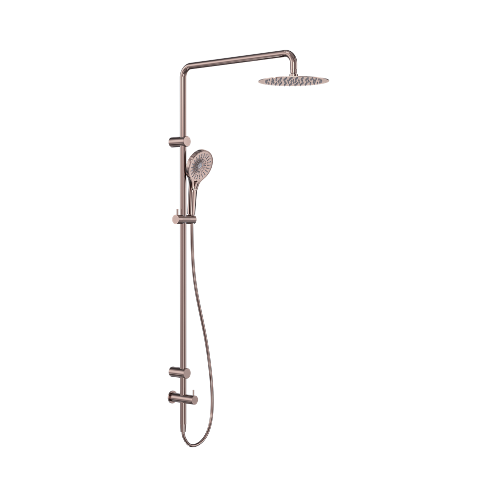 Nero Mecca Care Twin Shower Set 25mm Grab Rail 900mm Brushed Bronze NRCS007BZ
