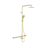 Nero Mecca Care 32mm T Bar Grab Rail 1100X750mm Twin Shower Set Brushed Gold NRCS008BG