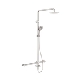 Nero Mecca Care 32mm T Bar Grab Rail 1100X750mm Twin Shower Set Brushed Nickel NRCS008BN