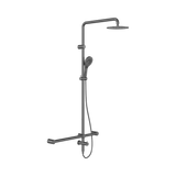Nero Mecca Care 32mm T Bar Grab Rail 1100X750mm Twin Shower Set Gunmetal NRCS008GM
