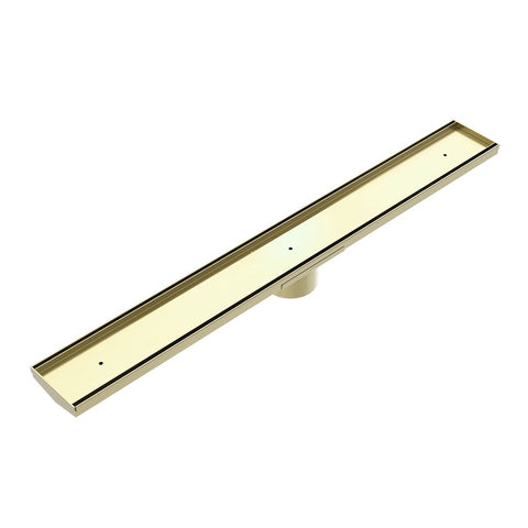 Nero Tile Insert V Channel Floor Grate 900X106mm Only (Suitable For 80 & 89mm) Brushed Gold NRFG001BG