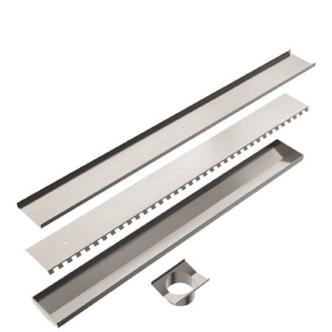 Nero V Channel Tile Insert Floor Grate 900X106X80mm Outlet w/Hs Kit Brushed Nickel NRFG003HSBN