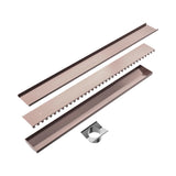 Nero Tile Insert V Channel 900x106mm Floor Grate 90mm Outlet Brushed Bronze NRFG001HSBZ