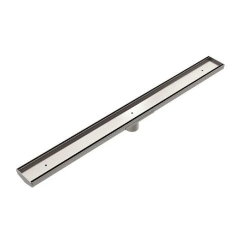 Nero Tile Insert V Channel Floor Grate 900X82mm Only (Suitable For 50mm) Brushed Nickel NRFG002BN