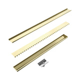 Nero Tile Insert V Channel 900x82mm Floor Grate 50mm Outlet Brushed Gold NRFG002HSBG