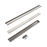 Nero Tile Insert V Channel 900x82mm Floor Grate 50mm Outlet Brushed Nickel NRFG002HSBN