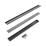 Nero Tile Insert V Channel 900x82mm Floor Grate 50mm Outlet Gunmetal NRFG002HSGM