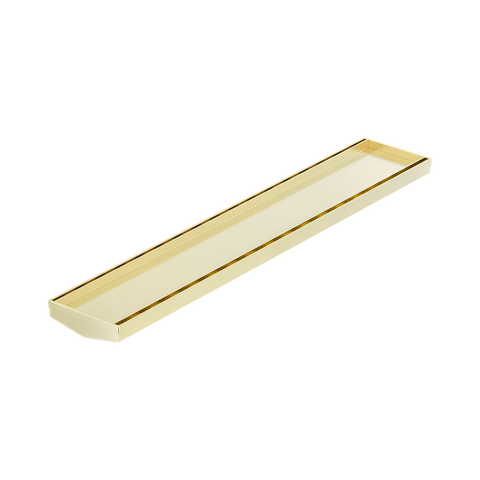 Nero Tile Insert V Channel Floor Grate 600x106x80/90mm (No Outlet) Brushed Gold NRFG004BG