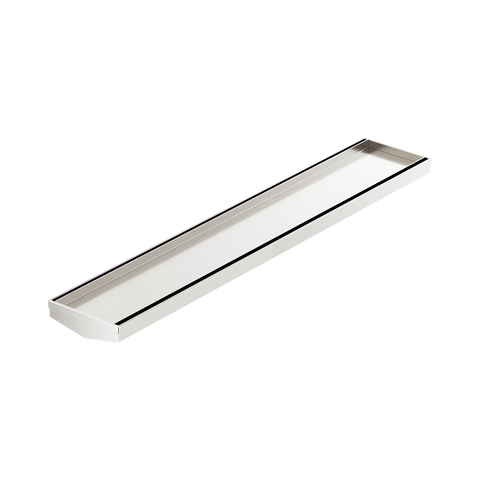 Nero Tile Insert V Channel Floor Grate 600x106x80/90mm (No Outlet) Brushed Nickel NRFG004BN