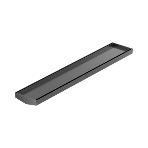 Nero Tile Insert V Channel Floor Grate 600x106x80/90mm (No Outlet) Gunmetal NRFG004GM