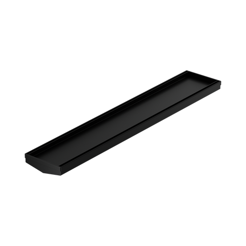 Nero Tile Insert V Channel Floor Grate 600x106x80/90mm (No Outlet) Matte Black NRFG004MB