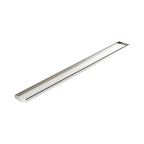 Nero Tile Insert V Channel Floor Grate 1200x106x80/90mm (No Outlet) Brushed Nickel NRFG005BN