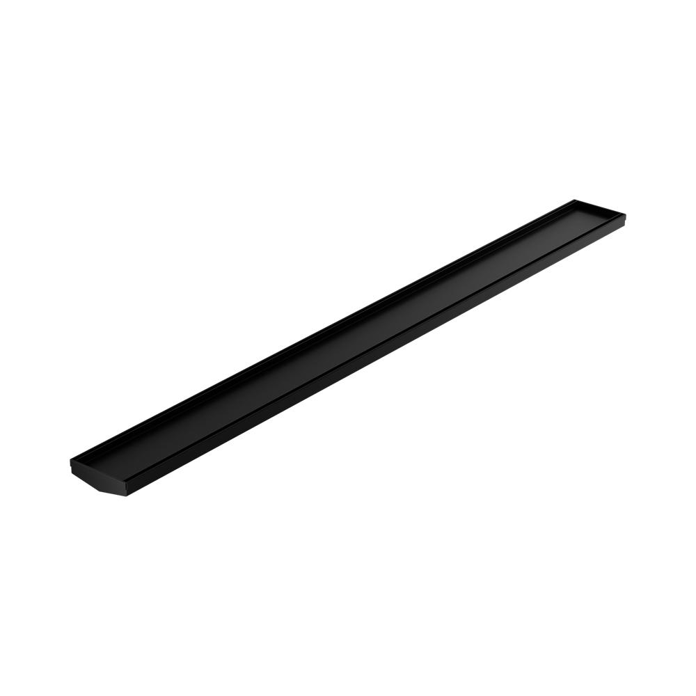 Nero Tile Insert V Channel Floor Grate 1200x106x80/90mm (No Outlet) Matte Black NRFG005MB