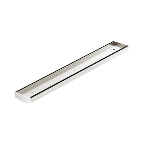 Nero Tile Insert V Channel Floor Grate 600x82x50mm (No Outlet) Brushed Nickel NRFG006BN