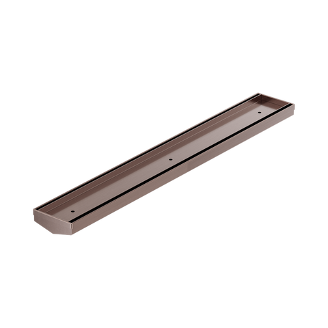Nero Tile Insert V Channel Floor Grate 600x82x50mm (No Outlet) Brushed Bronze NRFG006BZ