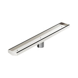 Nero Tile Insert V Channel 600x82mm Floor Grate 50mm Outlet Brushed Nickel NRFG006HSBN