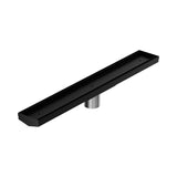Nero Tile Insert V Channel 600x82mm Floor Grate 50mm Outlet Matte Black NRFG006HSMB