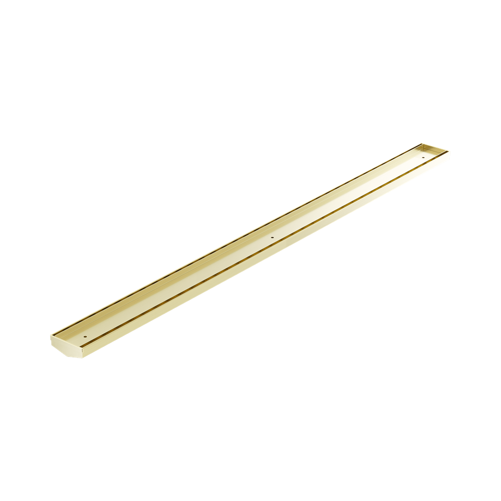Nero Tile Insert V Channel Floor Grate 1200x82x50mm (No Outlet) Brushed Gold NRFG007BG