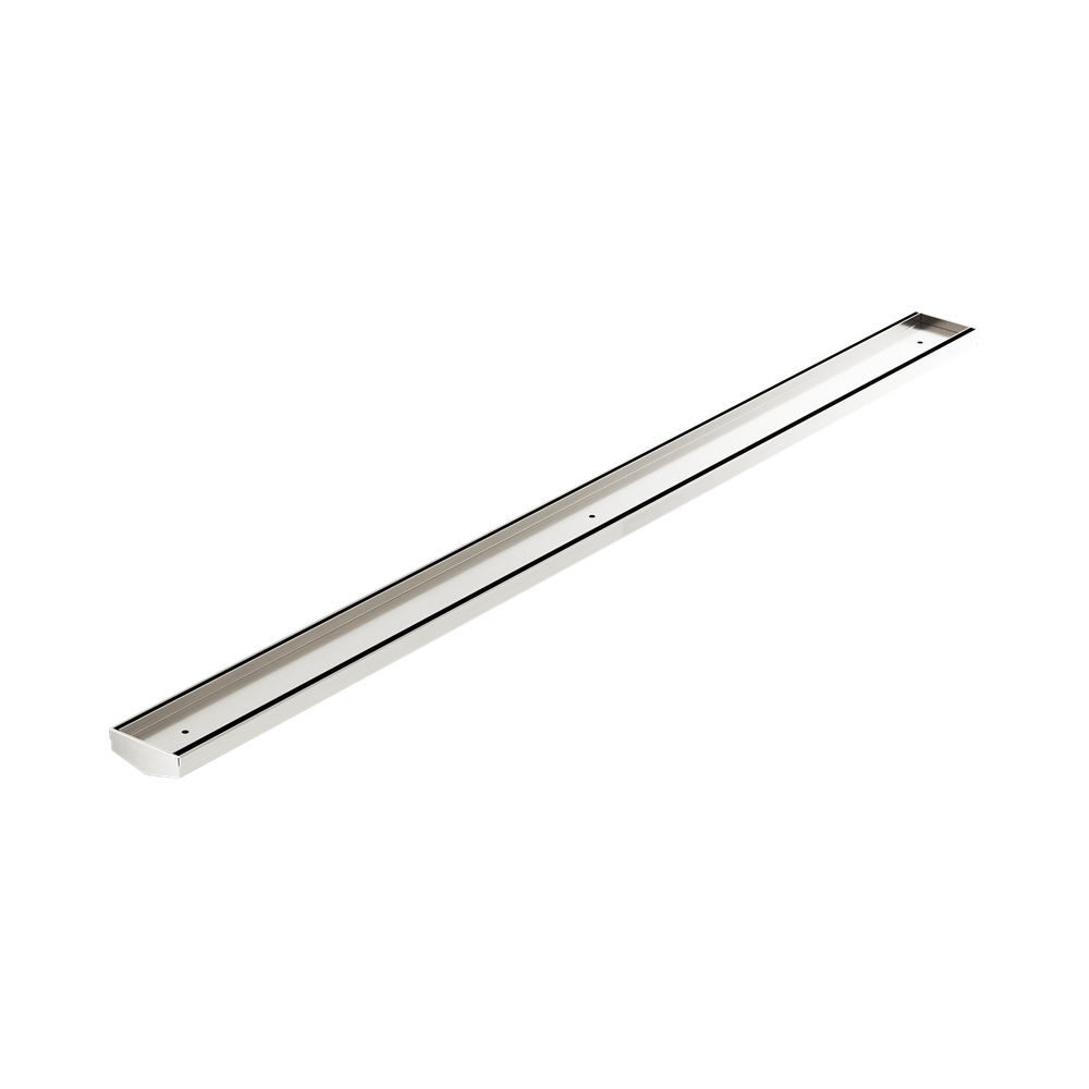 Nero Tile Insert V Channel Floor Grate 1200x82x50mm (No Outlet) Brushed Nickel NRFG007BN