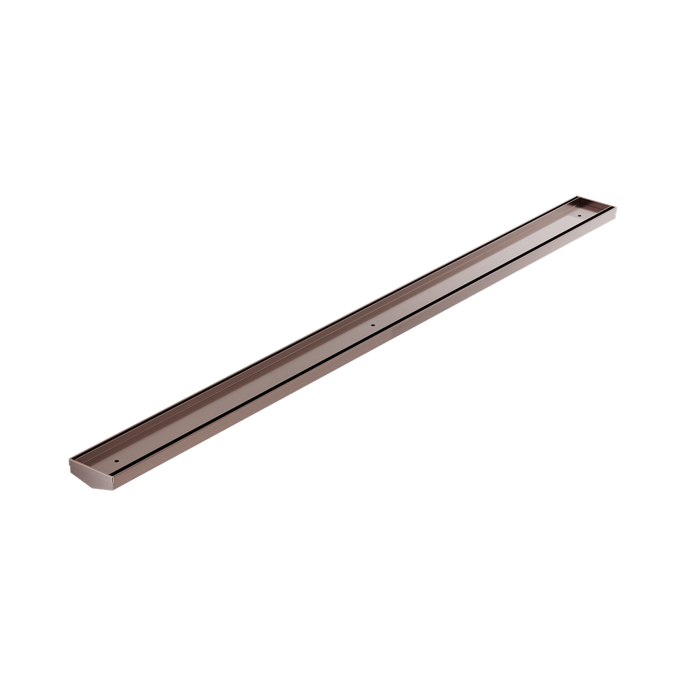 Nero Tile Insert V Channel Floor Grate 1200x82x50mm (No Outlet) Brushed Bronze NRFG007BZ