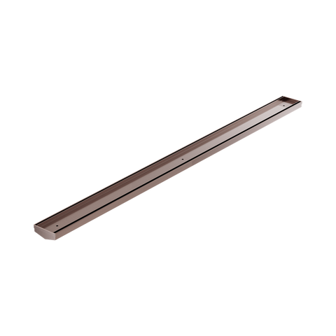 Nero Tile Insert V Channel Floor Grate 1200x82x50mm (No Outlet) Brushed Bronze NRFG007BZ