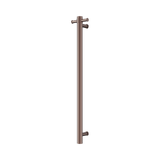 Nero Mecca Single Vertical Heated Towel Rail 240V Inc Robe Hook Brushed Bronze NRV902HBZ