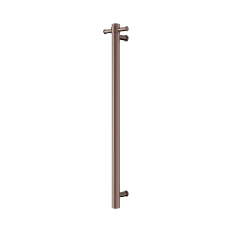 Nero Mecca Single Vertical Heated Towel Rail 240V Inc Robe Hook Brushed Bronze NRV902HBZ