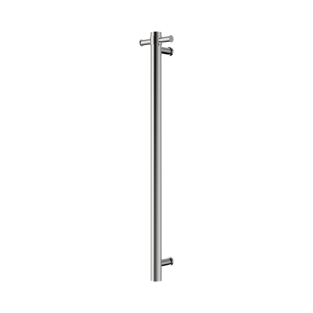 Nero Mecca Single Vertical Heated Towel Rail 240V Inc Robe Hook Chrome NRV902HCH
