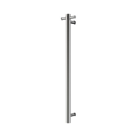 Nero Mecca Single Vertical Heated Towel Rail 240V Inc Robe Hook Chrome NRV902HCH