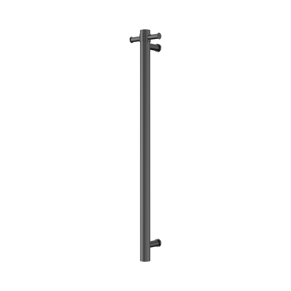 Nero Mecca Single Vertical Heated Towel Rail 240V Inc Robe Hook Graphite NRV902HGR