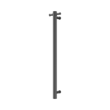 Nero Mecca Single Vertical Heated Towel Rail 240V Inc Robe Hook Graphite NRV902HGR
