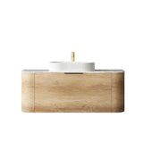 Otti Bondi Curve Wall Hung Vanity 1200mm Natural Oak / Matte White Top BO1200NST-MW