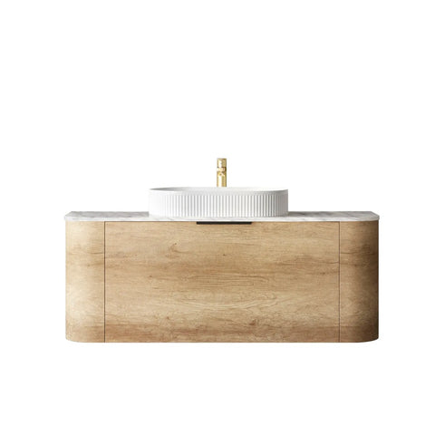 Otti Bondi Curve Wall Hung Vanity 1200mm Natural Oak / Matte White Top BO1200NST-MW