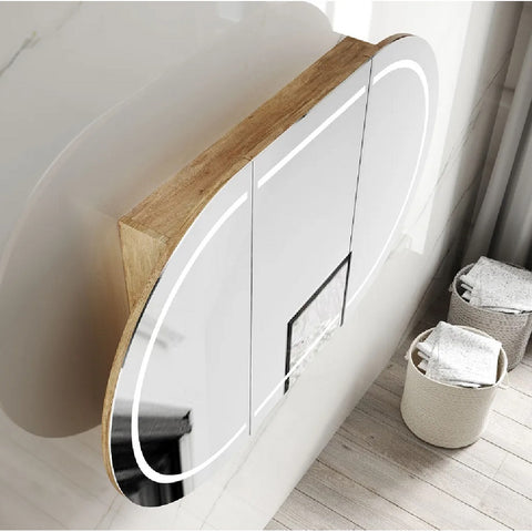 Otti Bondi LED Shaving Cabinet 1800x900mm Natural Oak LED-BOSV1890N