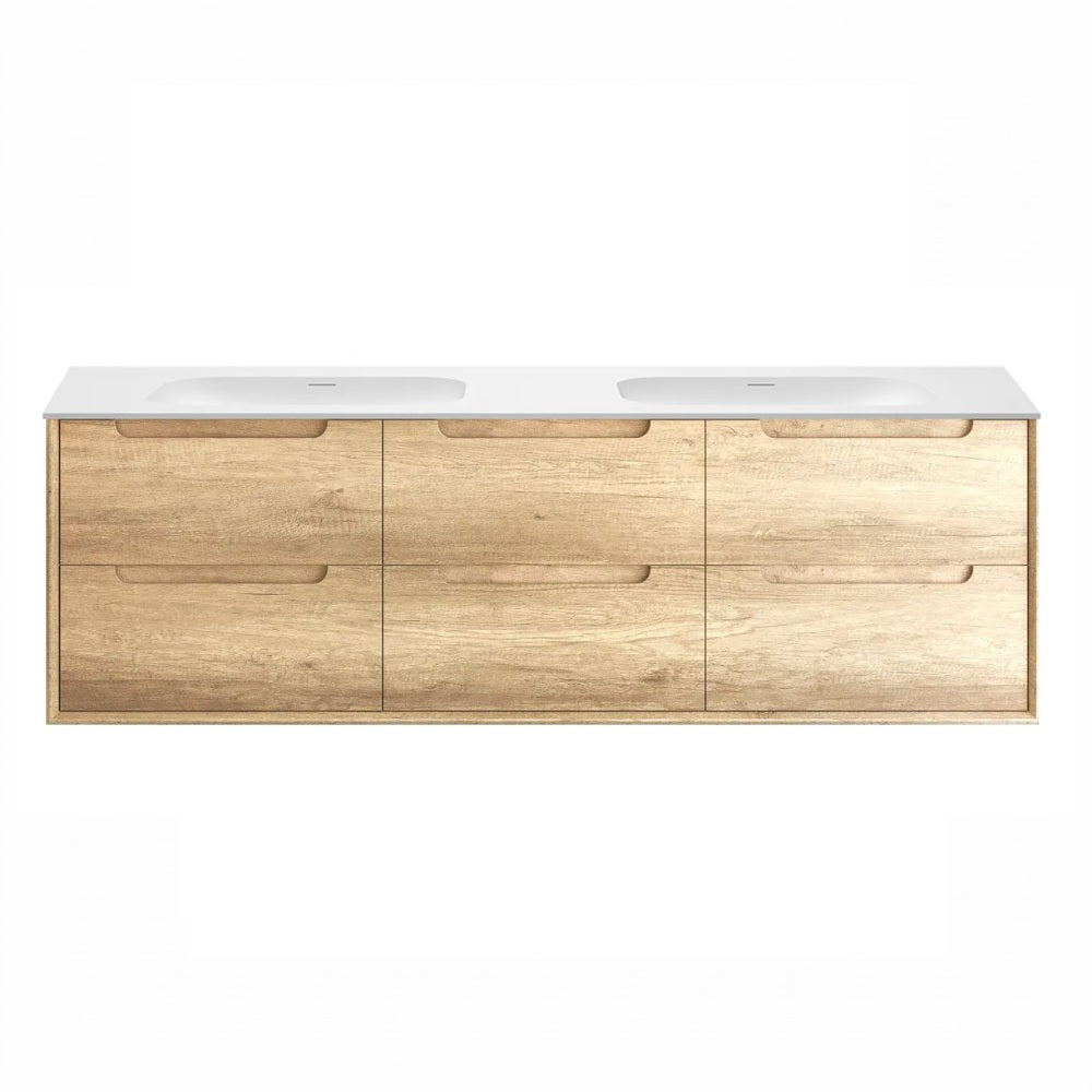 Otti Byron Wall Hung Vanity 1800mm Natural Oak / Chloe Silk Top BY1800NMT-CS