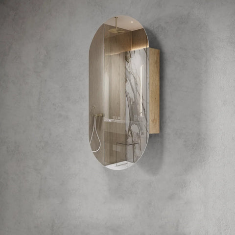 Otti Noosa Shaving Cabinet 900x450mm Natural Oak SOV9045N