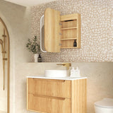 Otti Newport LED Shaving Cabinet 900x750mm Premium Edition Natural Oak LED-SSQ9075N-VP