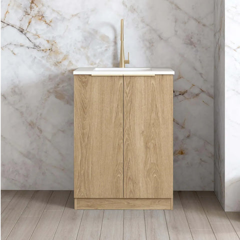 Otti Byron/Bondi Mini Laundry Kit 650mm Natural Oak / Cloudy Carrara Top LA-650-BYN-CA