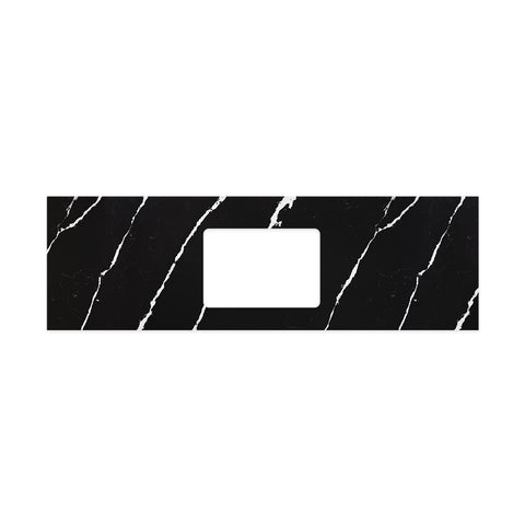 Fienza Nero Vena 1500mm Stone Top w/ Undermount Basin Hole (No Taphole) Silica Free 509-145-SF