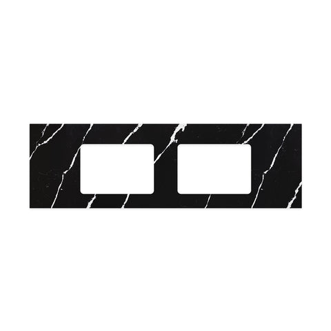 Fienza Nero Vena 1500mm Stone Top w/ Double Undermount Basin Holes (No Taphole) Silica Free 509-146-SF